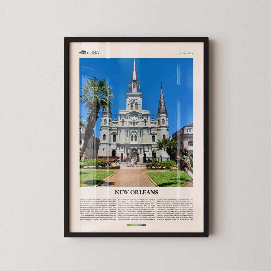 New Orleans Print Louisiana Wall Art Poster French Quarter Photo Southern City Decor Urban Landscape