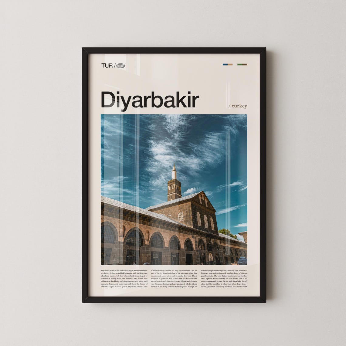 Diyarbakir Turkey Ancient Black Stone Mosque Photo Travel Poster