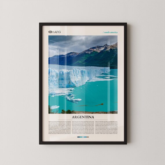 Argentina Glacier South America Photography Travel Wall Poster