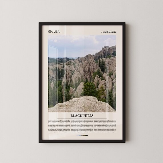 Black Hills South Dakota Rock Spires Forest Landscape Poster
