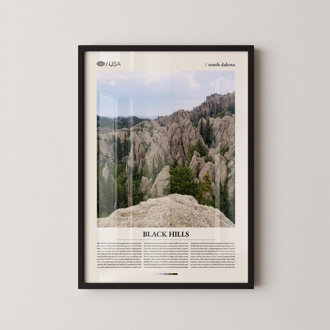 Black Hills South Dakota Rock Spires Forest Landscape Poster