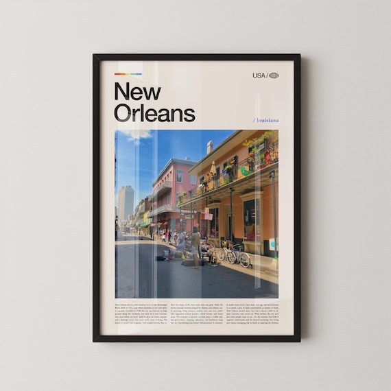 New Orleans French Quarter Balcony Street Scene Travel Poster