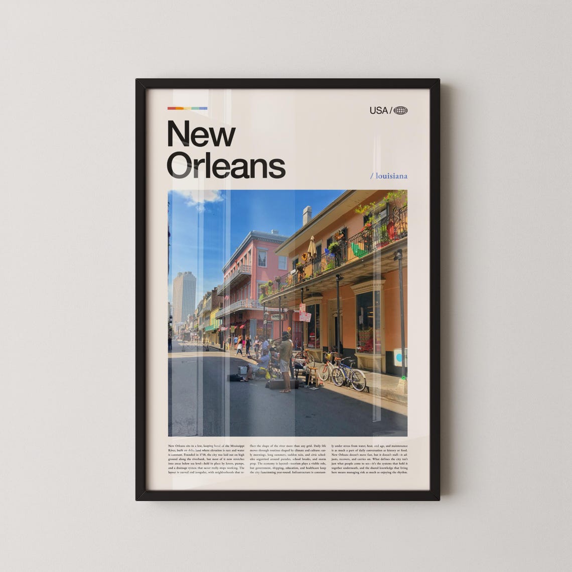 New Orleans Print Louisiana Wall Art Poster French Quarter Photo Southern City Decor Urban Landscape