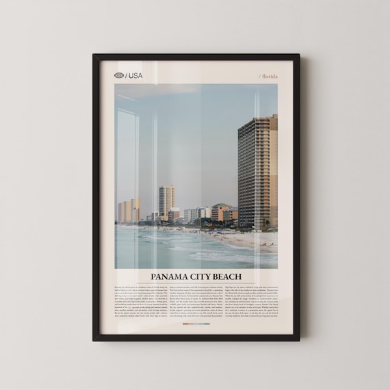 Panama City Beach Florida High Rise Coastline Ocean Travel Poster