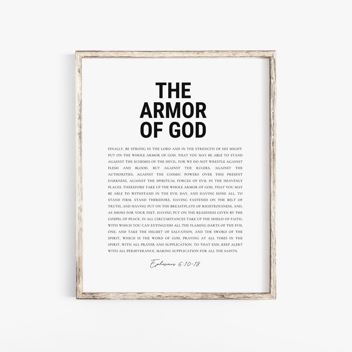Armor Of God Ephesians 6:10-18 Christian Scripture Art Print
