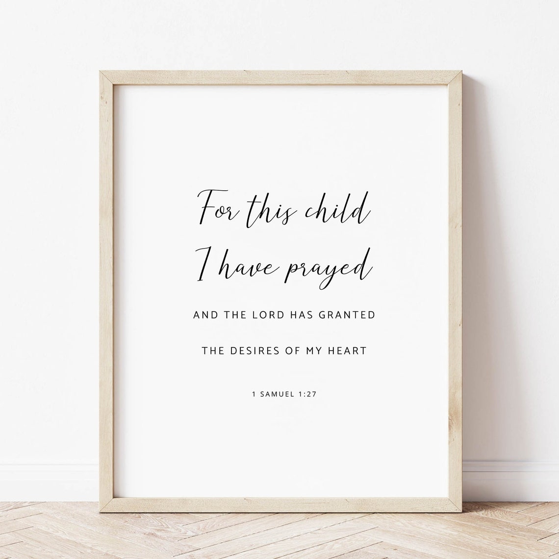 1 Samuel 1:27 Scripture Art Print, Nursery Wall Decor - Image 2