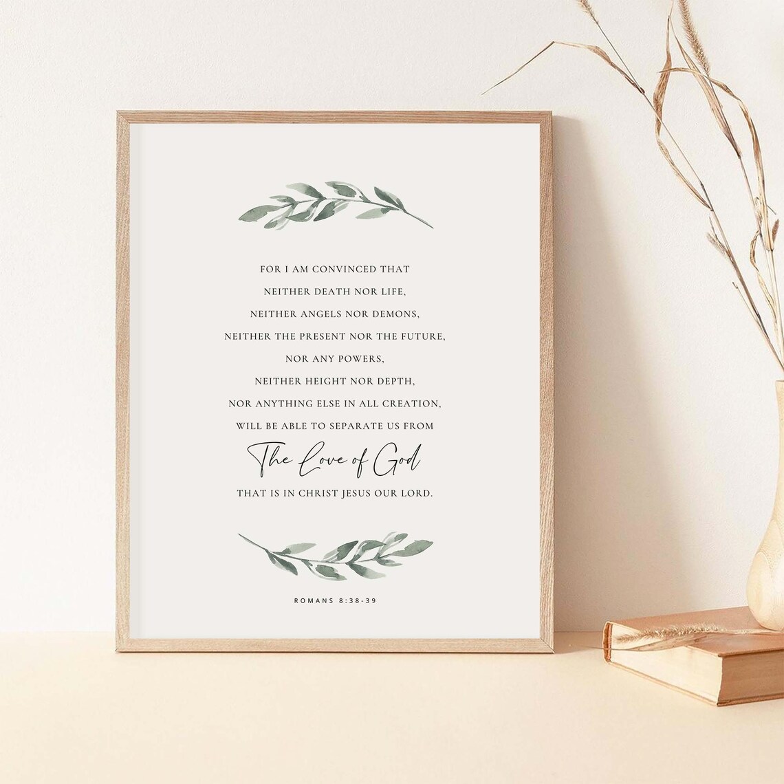 Romans 8:38-39 Botanical Watercolor Scripture Art Print - Image 2