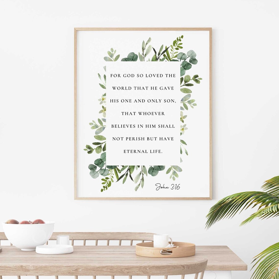 John 3:16 For God So Loved the World Watercolor Framed Poster - Image 3