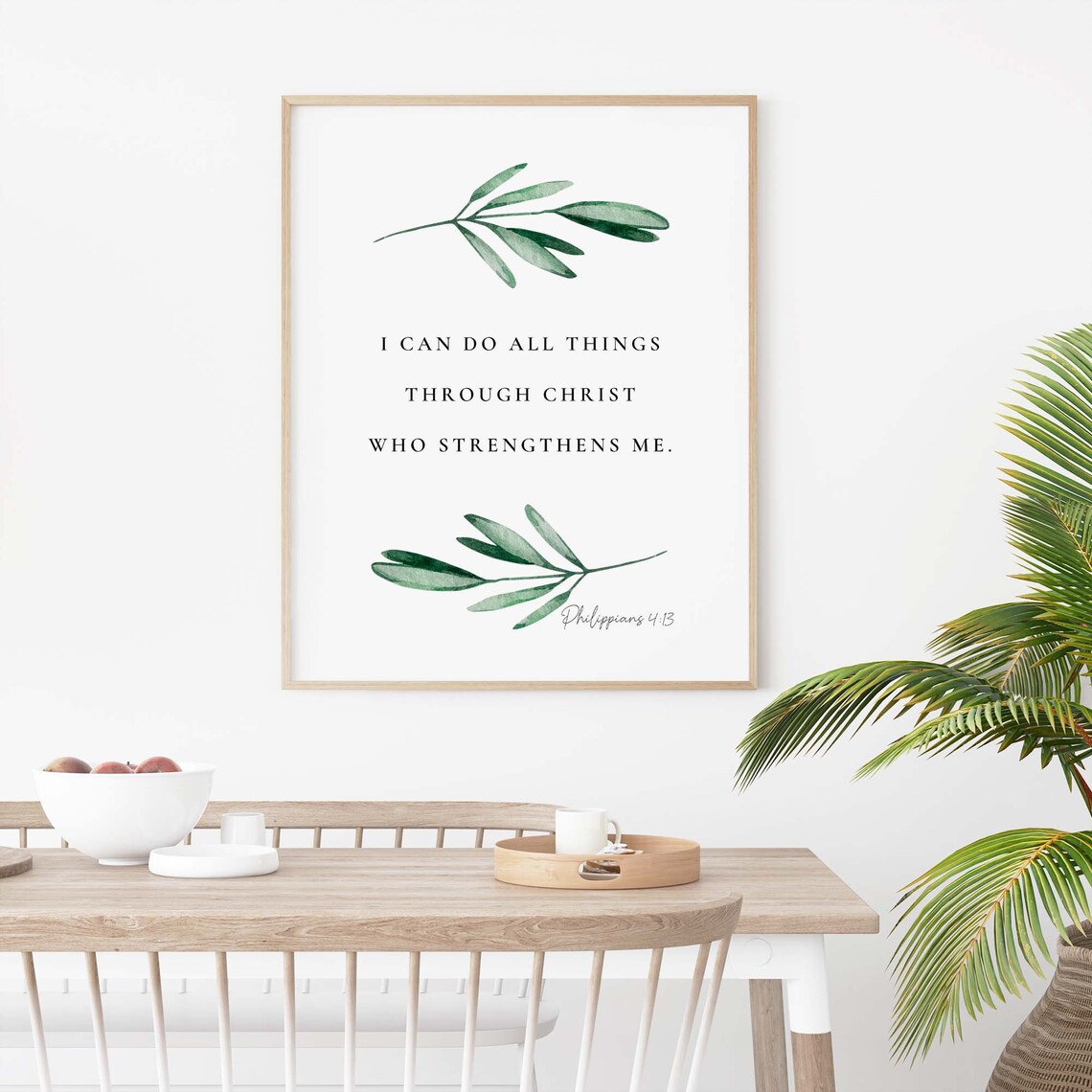 Philippians 4:13 Bible Verse, Botanical Scripture Art - Image 2