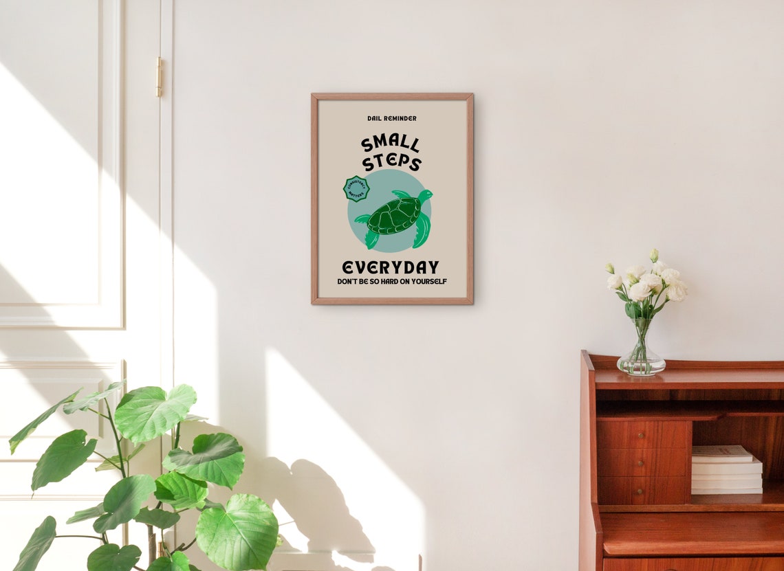 Small Steps Everyday Sea Turtle Consistency Matters Reminder Poster - Image 3