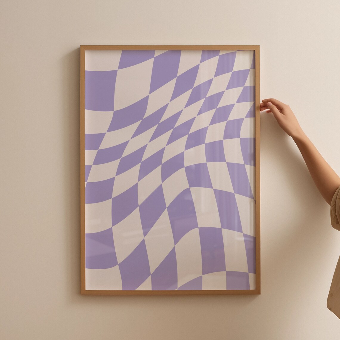 Retro Groovy Checkered Poster, Psychedelic Art - Image 4