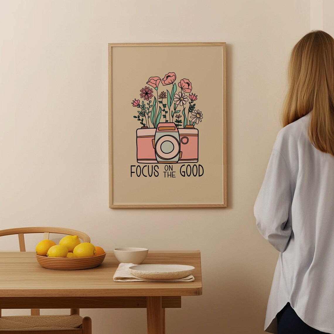 Wildflower Retro Positive Quote Art Print - Image 3