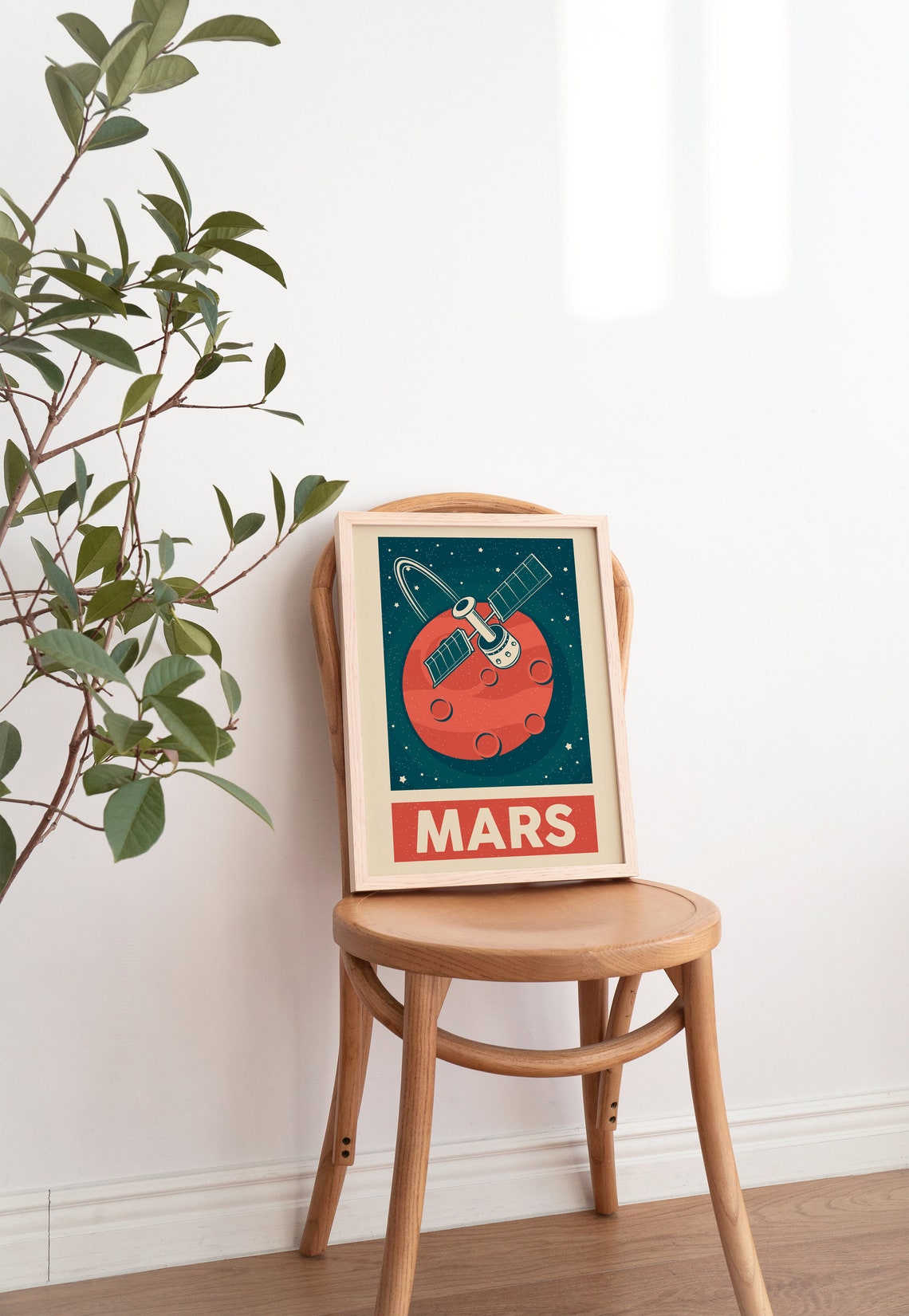 Mars Vintage Space Poster Retro Planet Satellite Science Wall Decor - Image 3