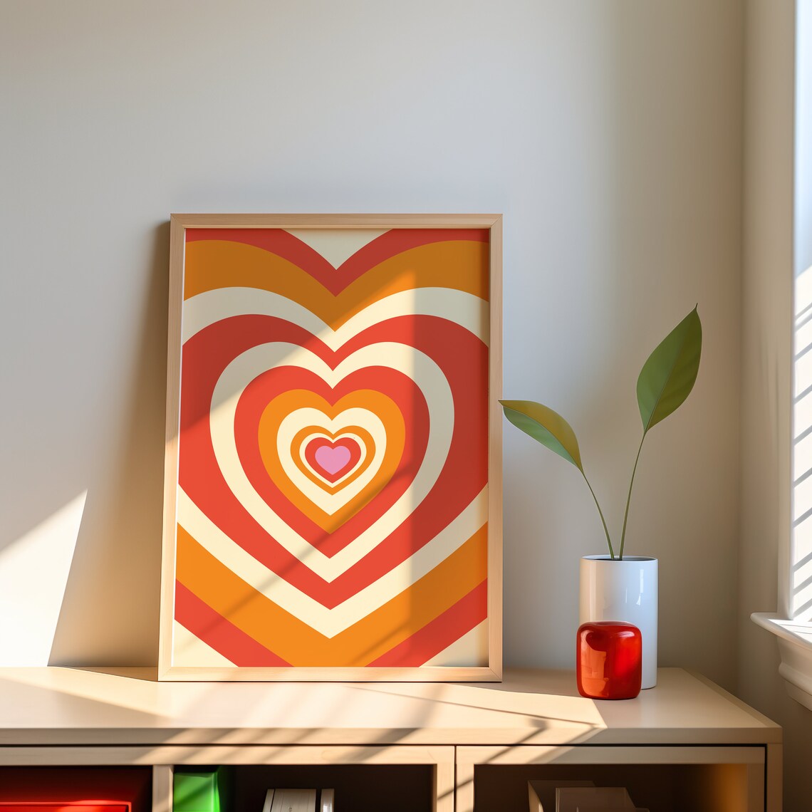 Heart Wall Print, Retro Vintage Decor Poster - Image 3