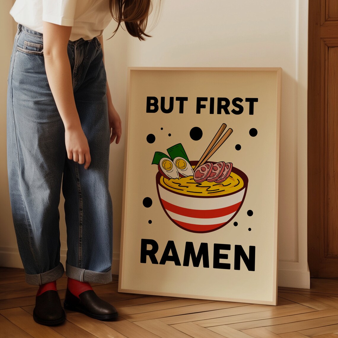 But First Ramen Retro Kitchen Wall Art Print - Image 3