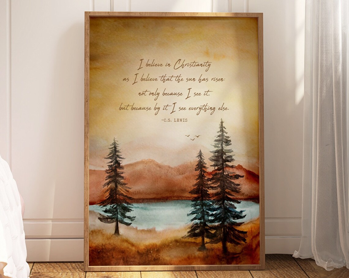 C.S. Lewis Christian Quote Watercolor Art Print