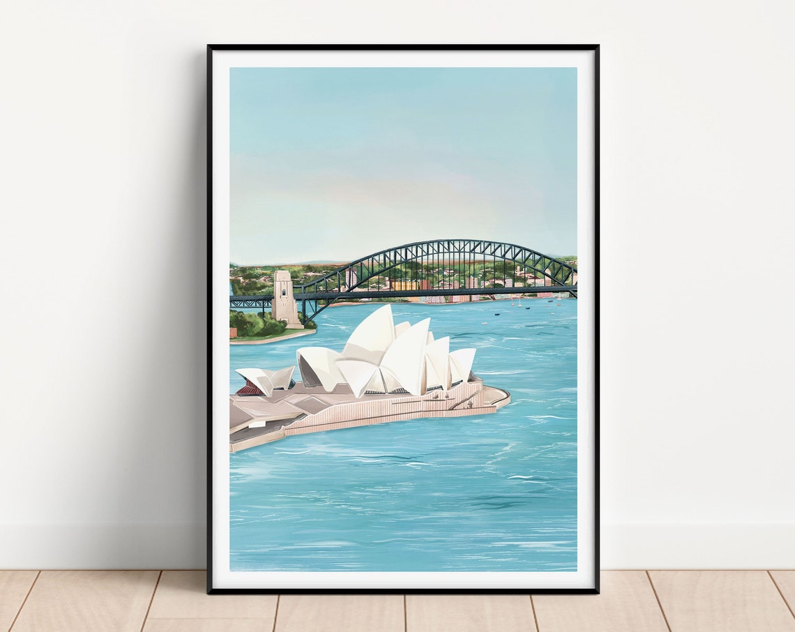 Sydney Art Print Sydney Travel Poster Sydney Travel Art Sydney Print Sydney Opera House Sydney Harbour Sydney Wall Decor Travel Print