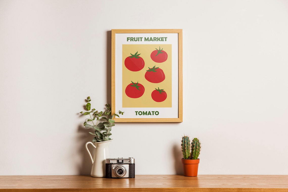 Fruit Market Tomato Poster, Mid-Century Kitchen Decor - Image 2