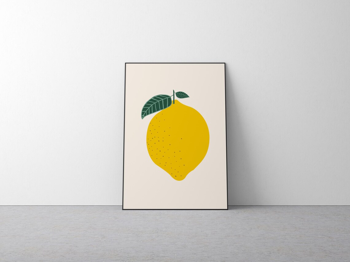 Lemon Print, Kitchen Wall Art Art Print - Image 2