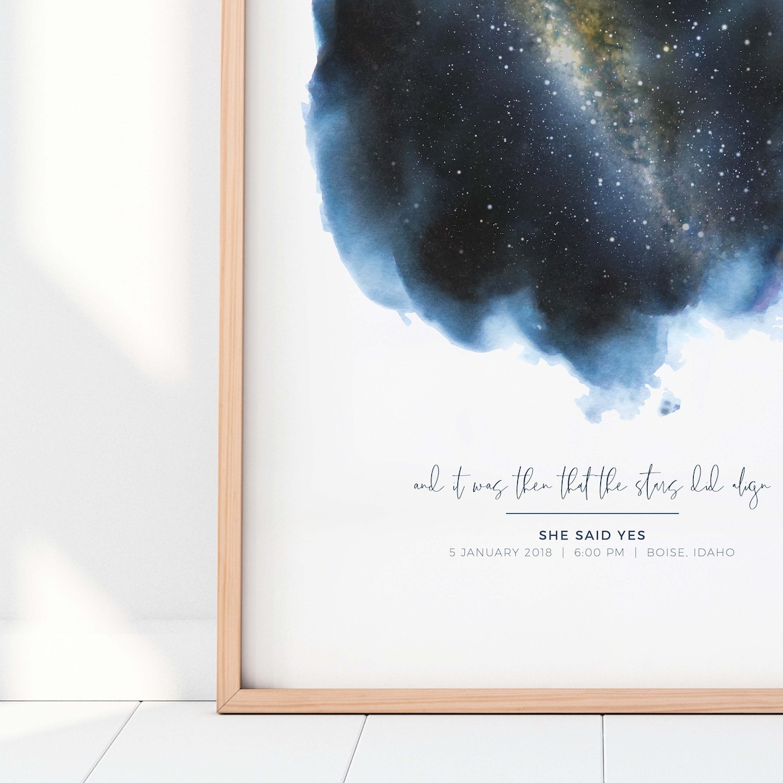 Star Map By Date, Celestial Watercolor Art Print - Image 4