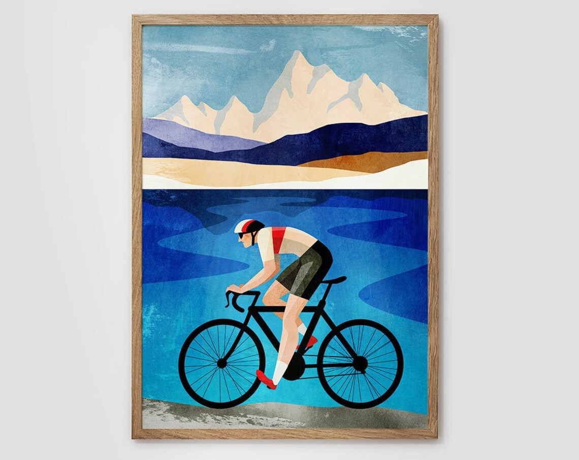 Cycling Art Print for Living Room or Office