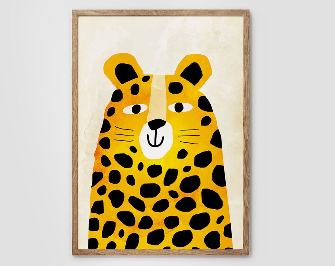 Cheetah Nursery Art Print, Kids Playroom Decor