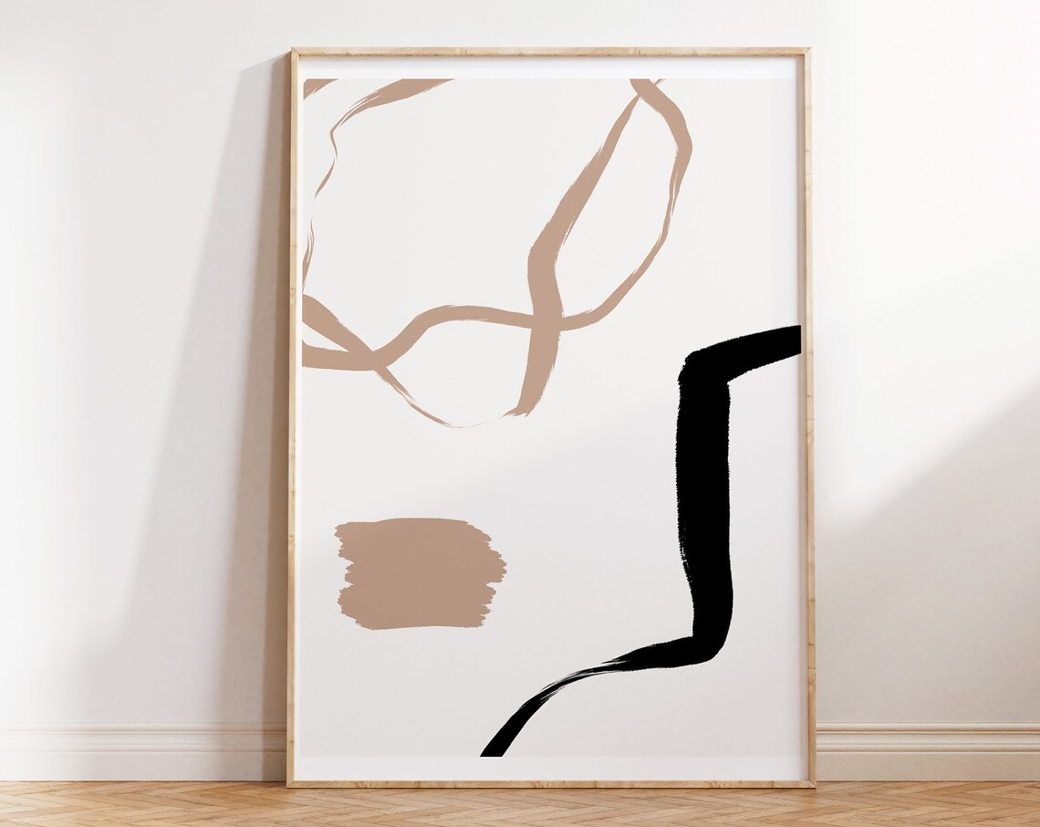 Mid Century Modern Abstract Art Print, Minimalist