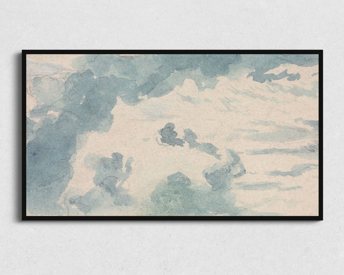 Minimalist Sky Watercolor Cloud Art Print