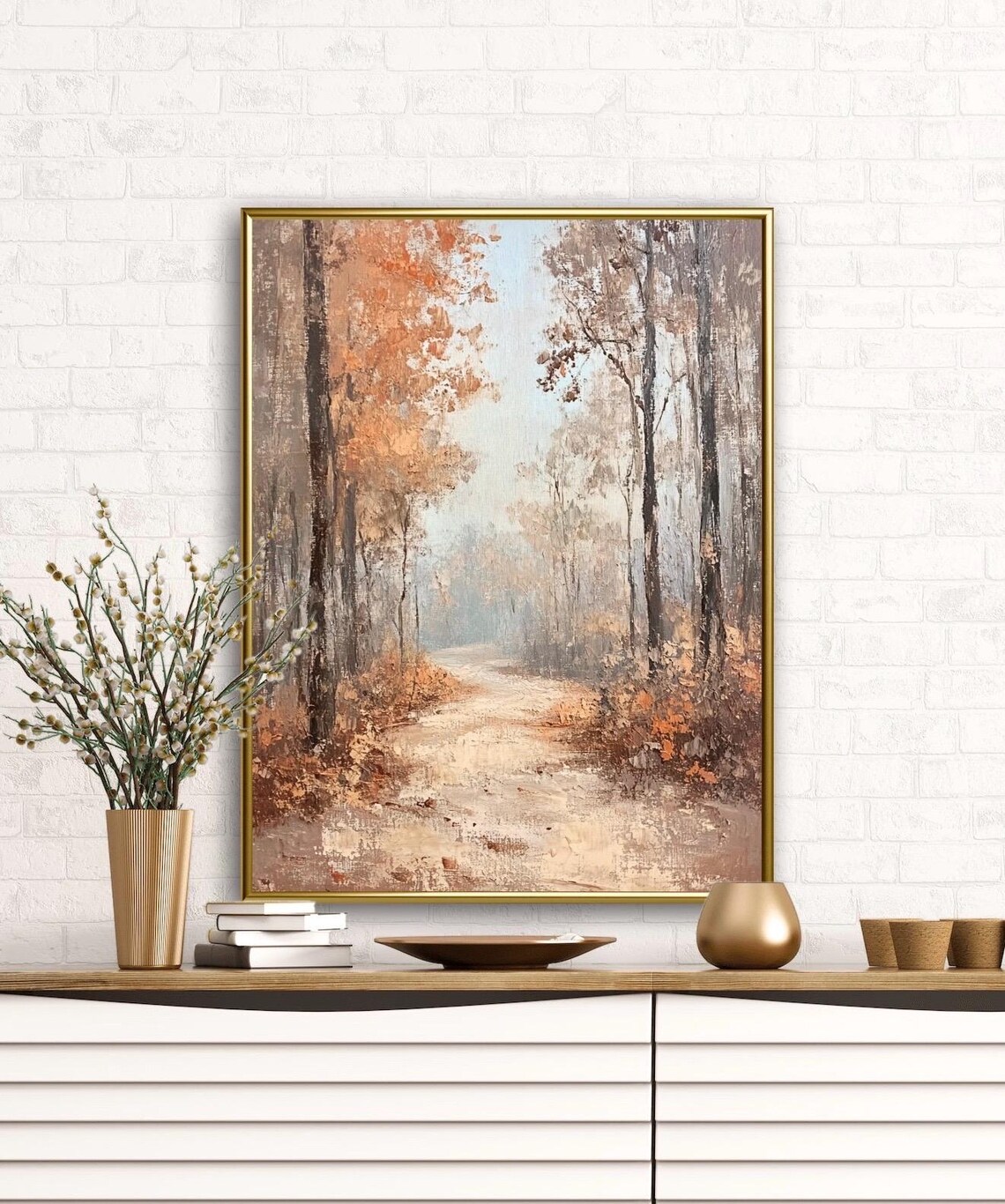 Vintage Rustic Fall Landscape Art Print, Farmhouse - Image 2