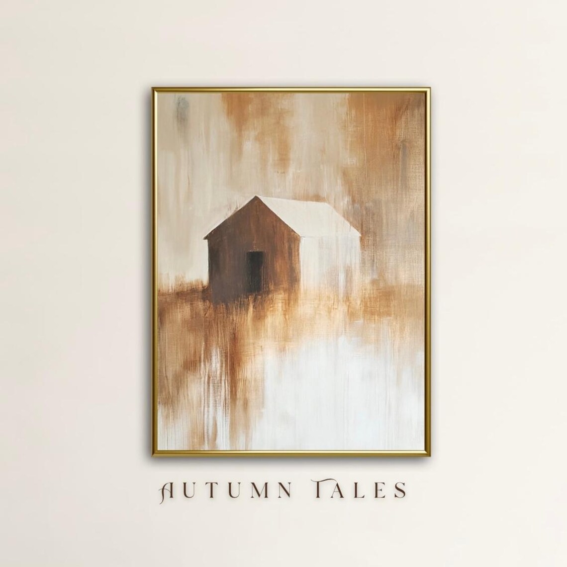 Autumn Tales Weathered Barn Foggy Golden Field Rustic Poster