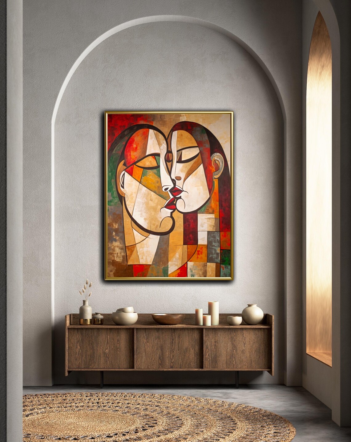 Abstract Female Portrait, Mid-Century Cubism Art Print - Image 3