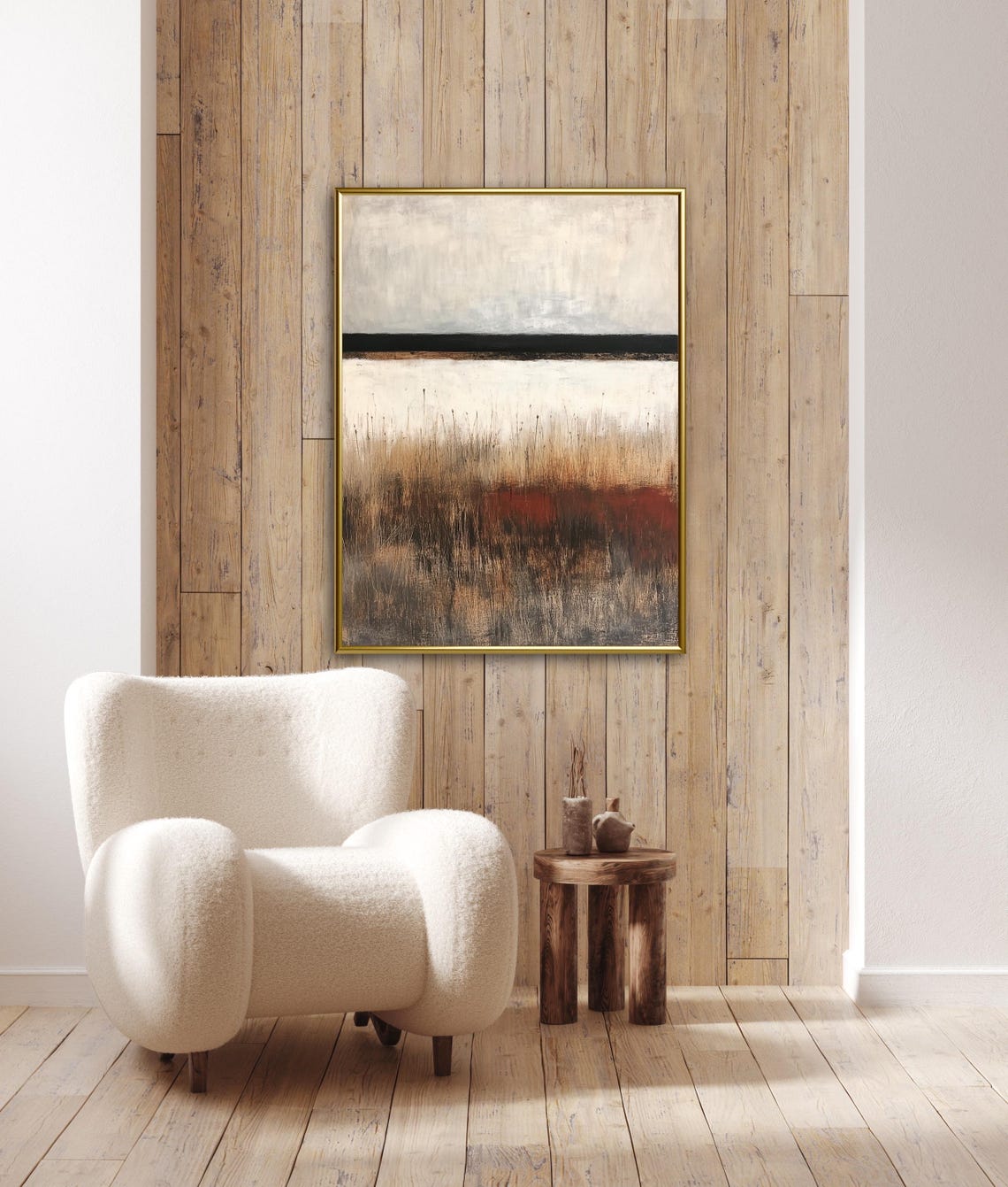 Abstract Fall Landscape Wabi Sabi Earth Tone Minimal Art Poster - Image 5