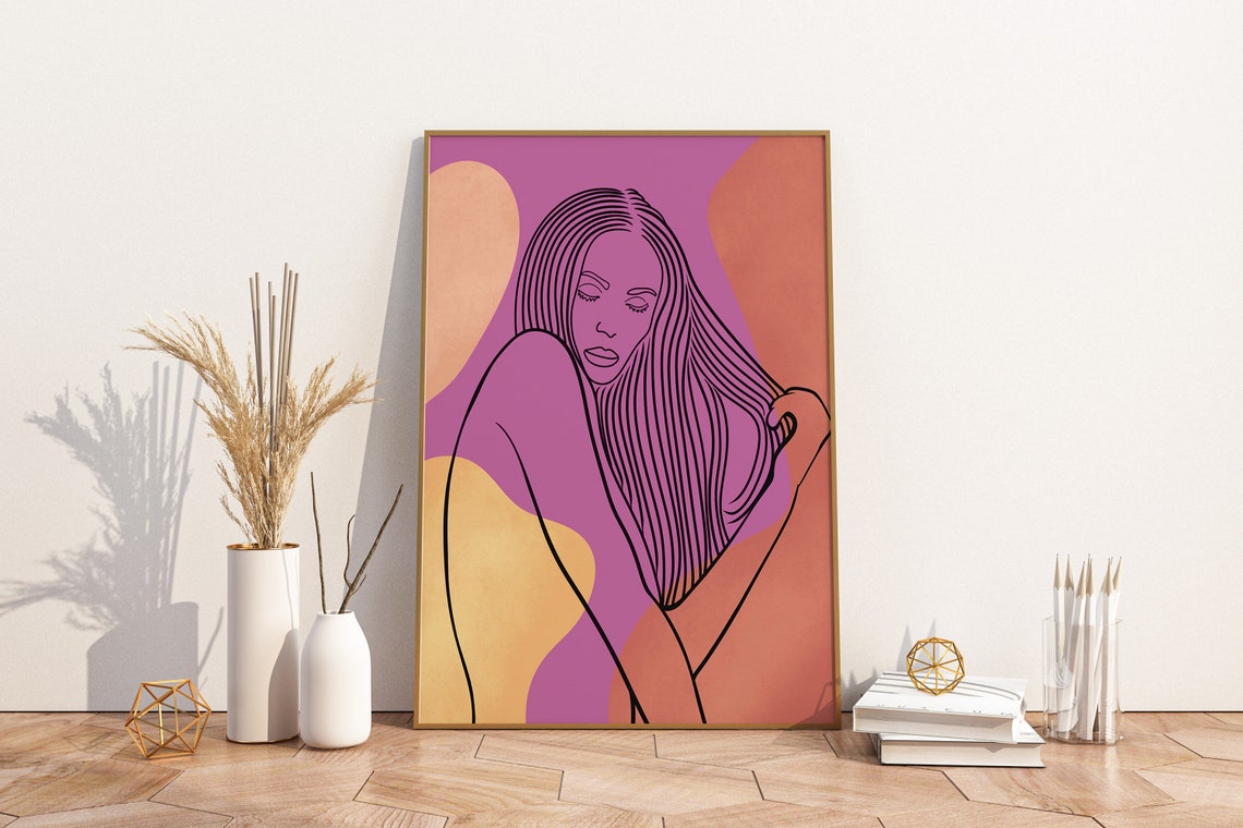 One Line Art Woman Line Drawing Woman Woman Body Art Female Line Art One Line Print Minimal Woman One Line Art One Line Minimalist Art