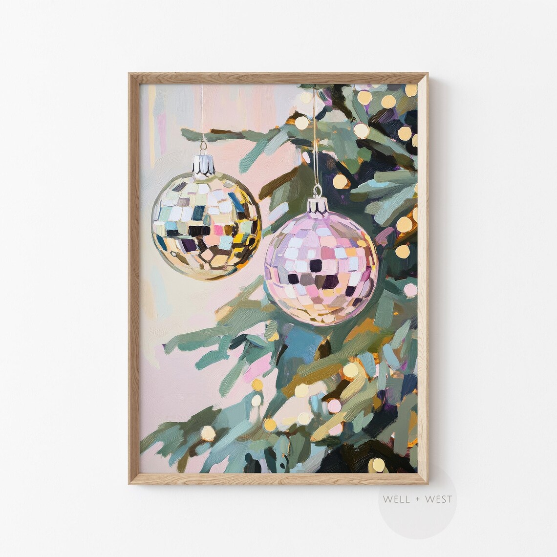 Pink Disco Ball Ornament Print, Vintage Style - Image 2