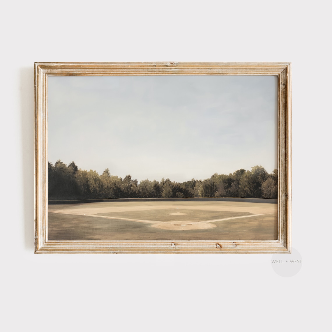 Baseball Field Vintage Style Minimalist Art Print
