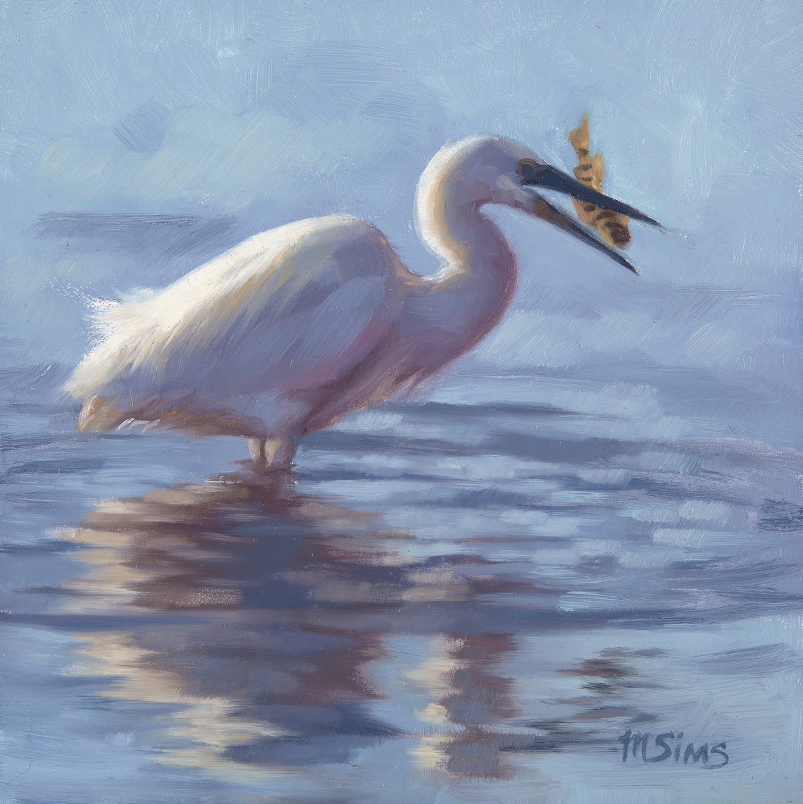 Egret Egret Art Wildlife White Egret Bird Painting Egret Paintings Nature Oil Painting Heron Painting Egret Fishing