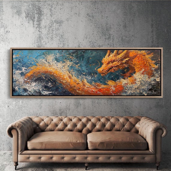 Panoramic Dragon Fantasy Wall Art, Office Poster