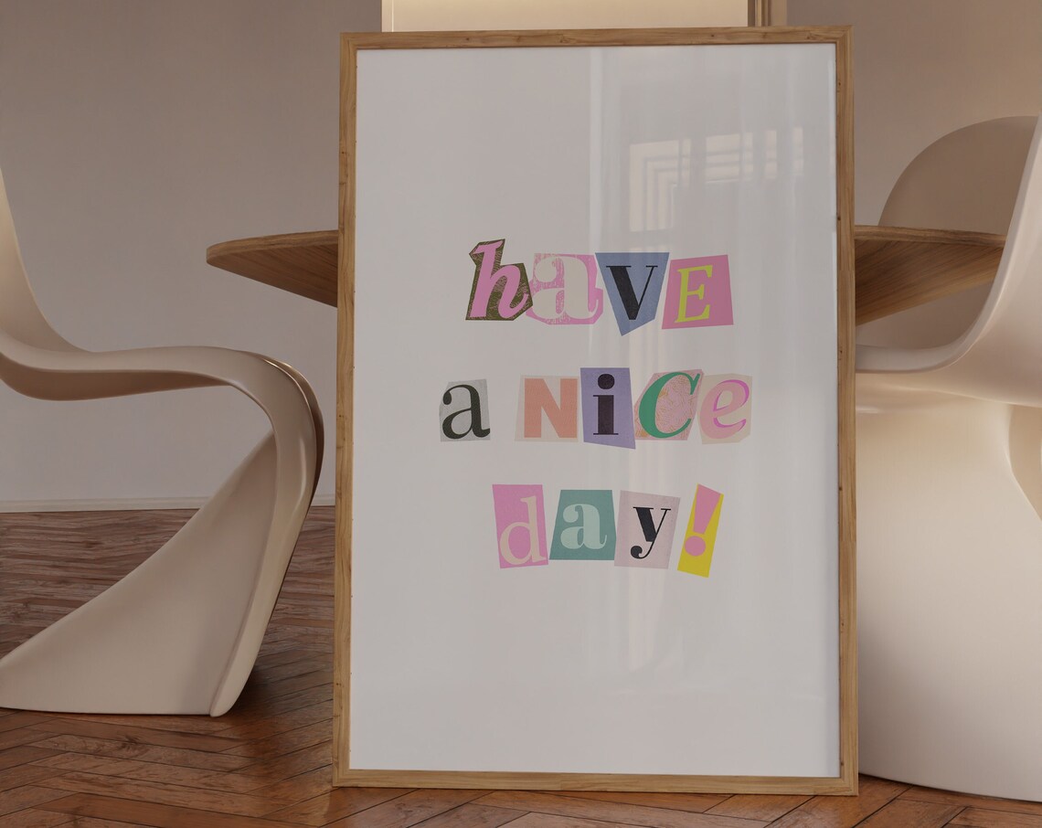 Typography Poster, Preppy Retro Wall Art Print