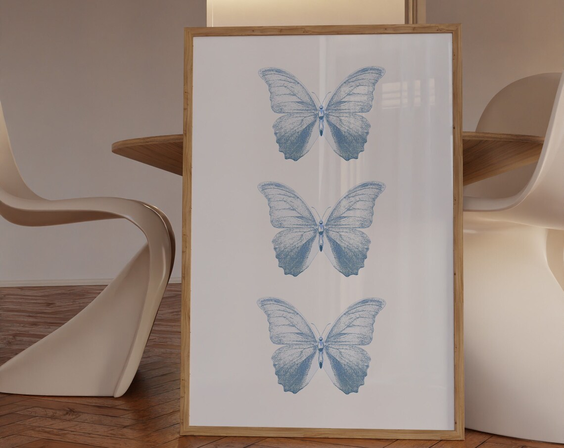 Butterfly Trendy Art Print, Preppy Dorm Decor