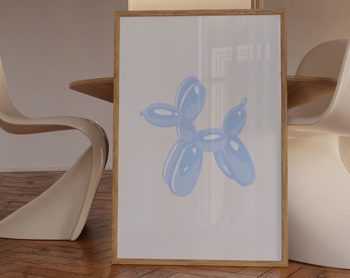 Blue Wall Art, Preppy Dorm Room Poster Print
