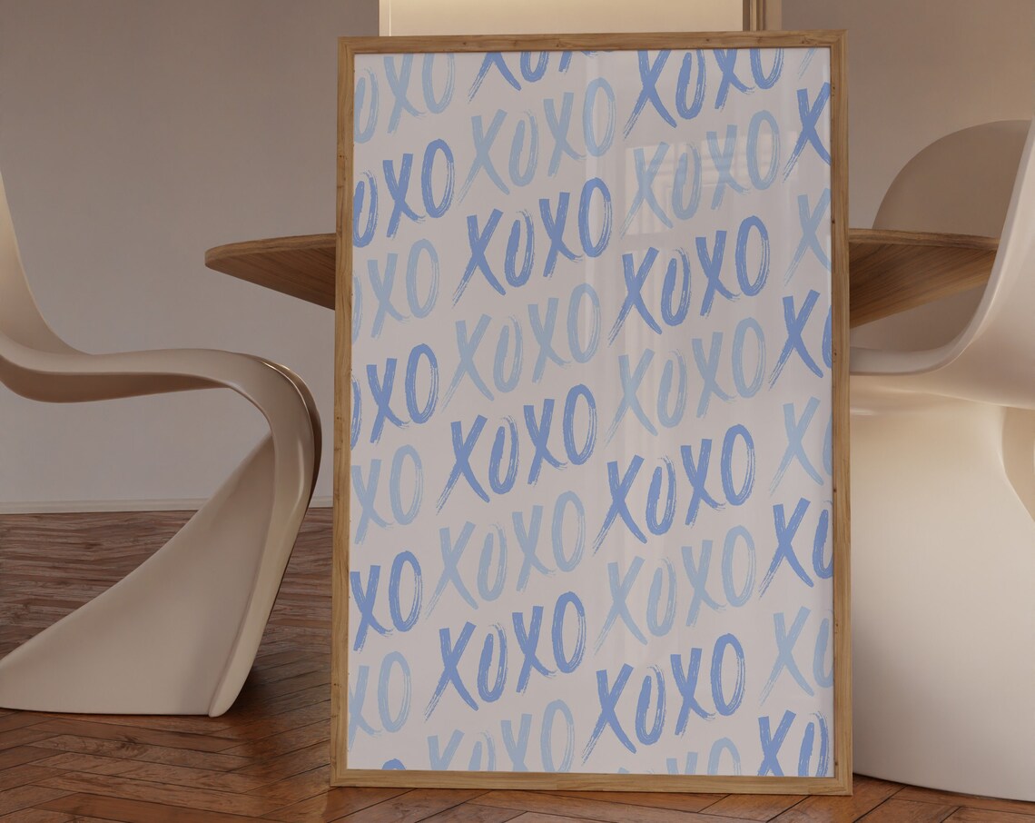 Xoxo Typography Art Print, Preppy Dorm Decor