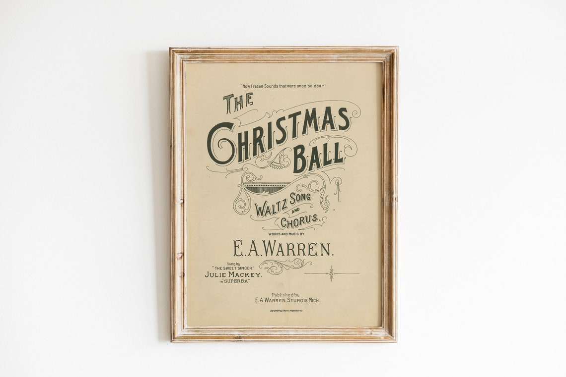 The Christmas Ball Wall Art Vintage Christmas Ball Print Christmas Poster Christmas Gallery Wall Holiday Wall Art Christmas Sign - Image 4