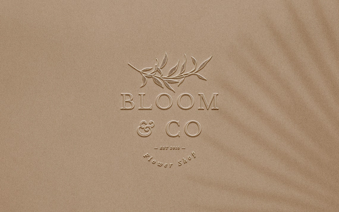 Bloom and Co Flower Shop Watercolor Botanical Logo Art Poster - Image 2