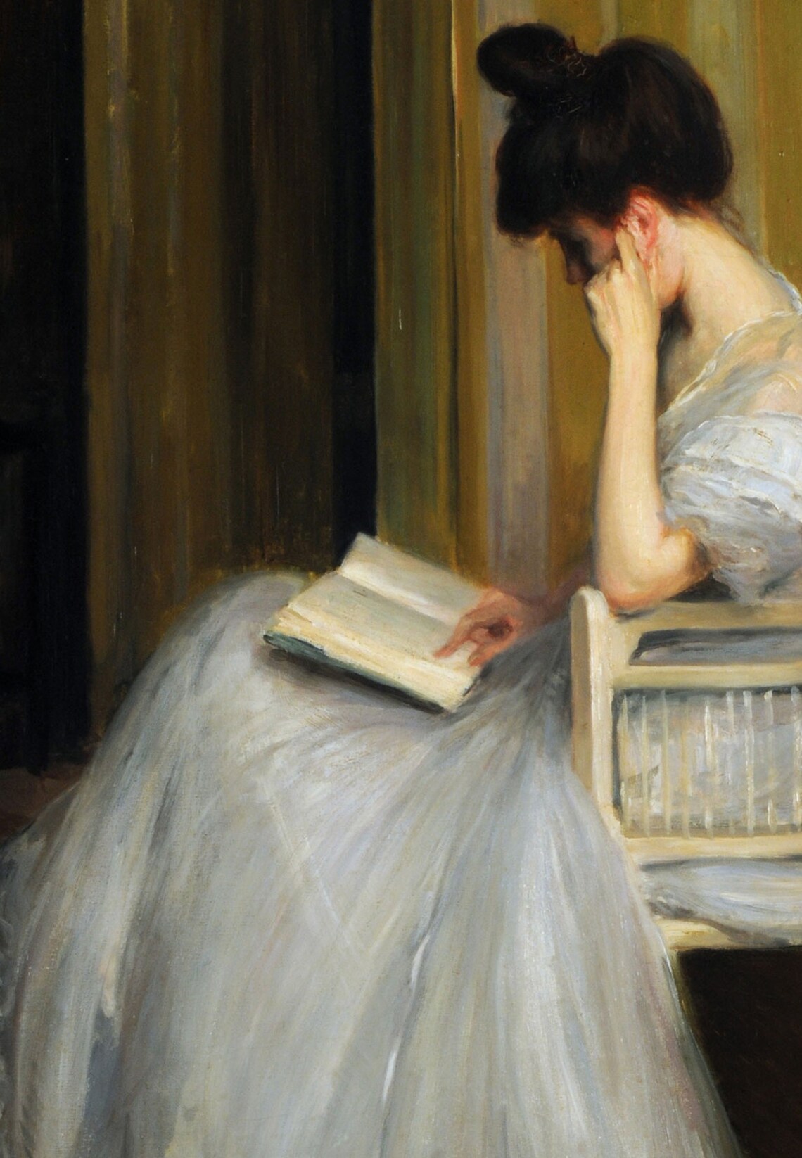 Girl Reading A Book Vintage Painting, The Reader - Image 2