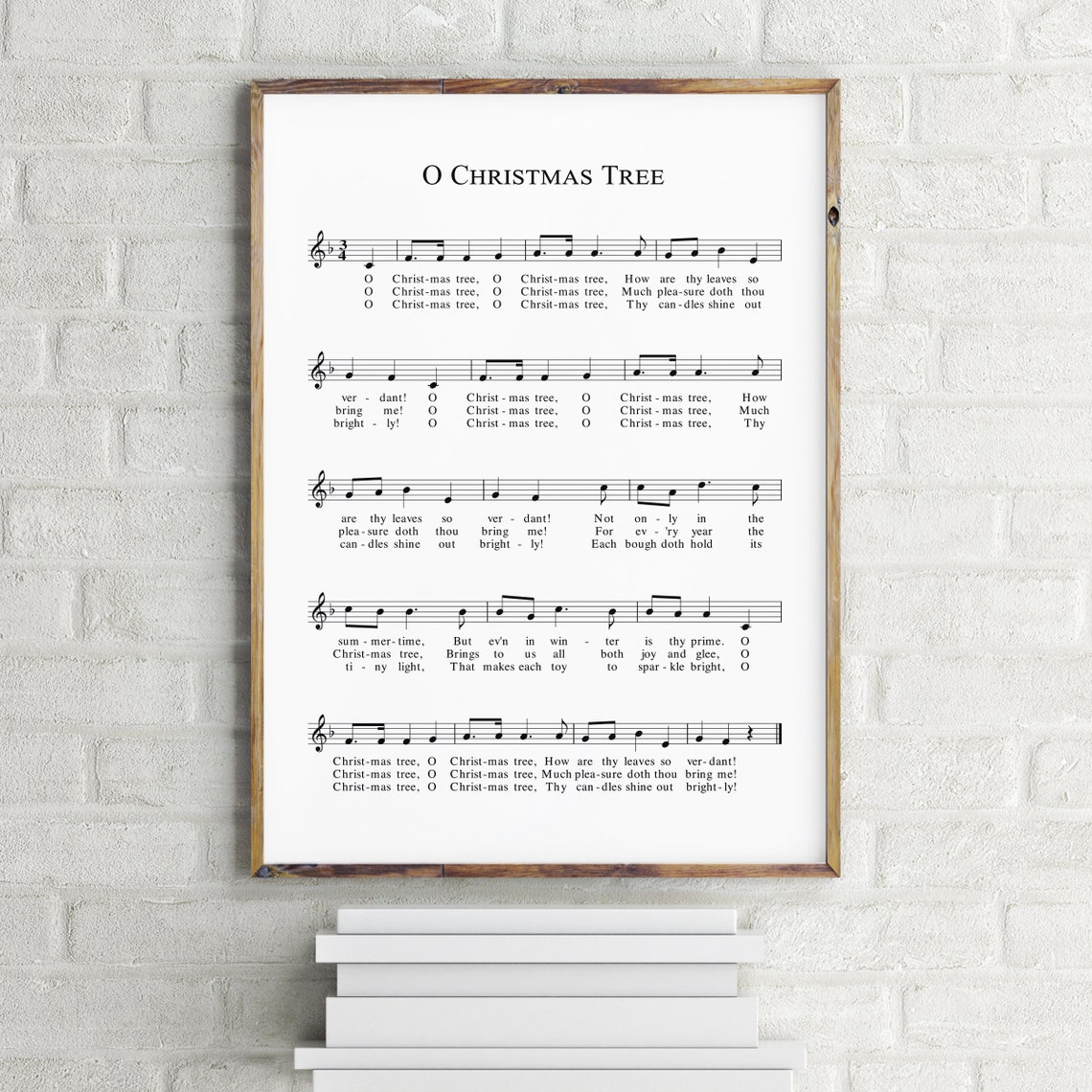 O Christmas Tree Sheet Music Carol Score Vintage Holiday Wall Art - Image 2