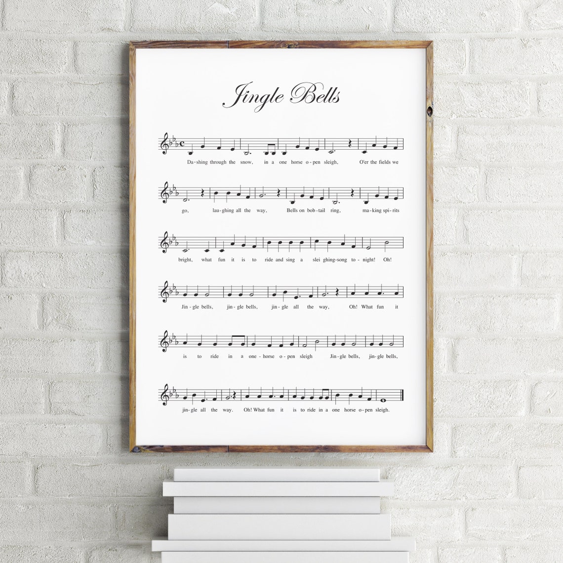 Jingle Bells Music Sheet Wall Art Christmas Carol Scores Sheet Music Sign Christmas Print Church Hymn Scores Christmas Song Chords - Image 4