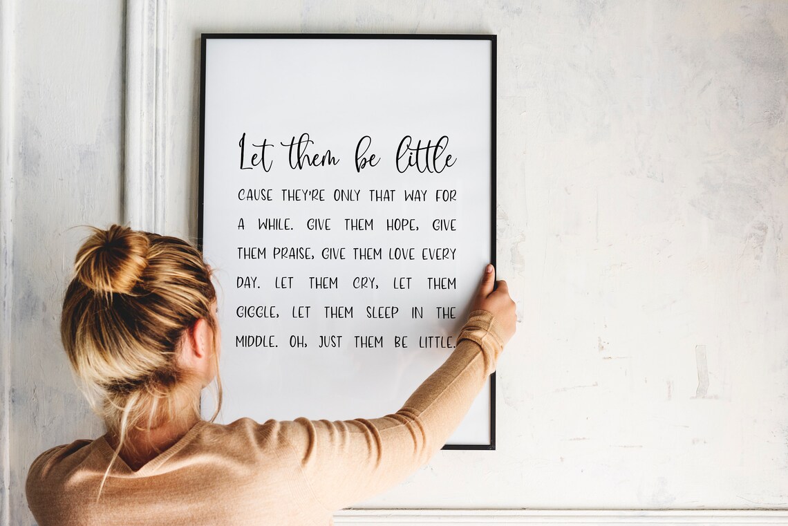 Let Them Be Little Nursery Poem Playroom Quote Minimalist Poster - Image 2