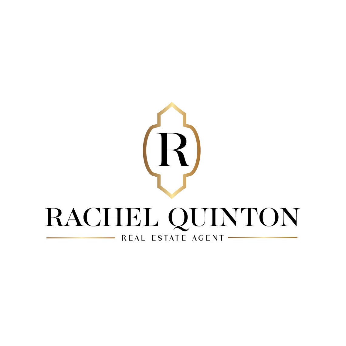 Rachel Quinton Real Estate Agent Gold R Monogram Logo Poster - Image 2