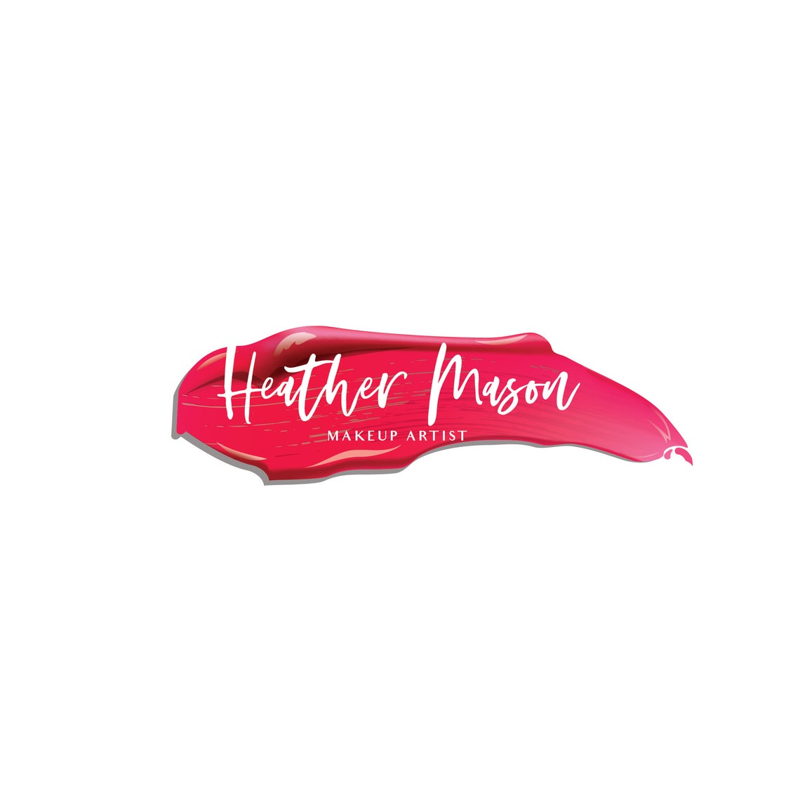 Heather Mason Makeup Artist Red Lipstick Swatch Logo Design Poster - Image 2