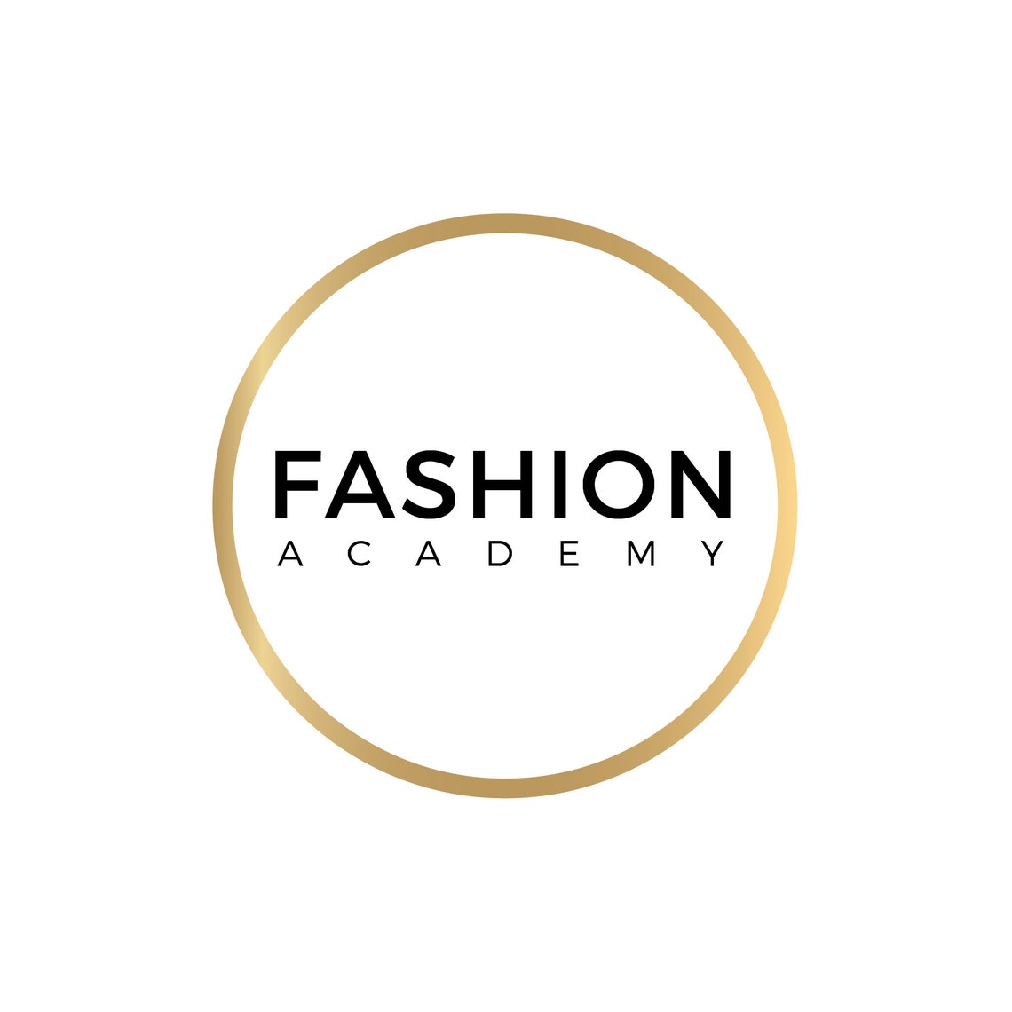 Fashion Academy Bold Black Lettering Gold Ring Circle Logo Poster - Image 2